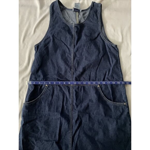 Basic Editions Womens Denim Sleeveless Jumper Dress M Medium Blue Cotton - Picture 4 of 10